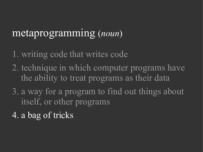 Defining Metaprogramming